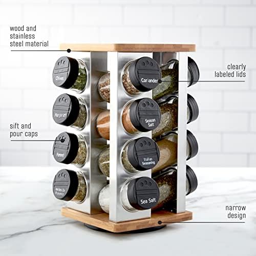 Kamenstein 16 Jar Warner Revolving Countertop Spice Rack Organizer