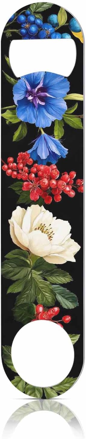 Flowers Stainless Steel Bottle Opener Poppy Wild Roses Cornflower by TASDANA