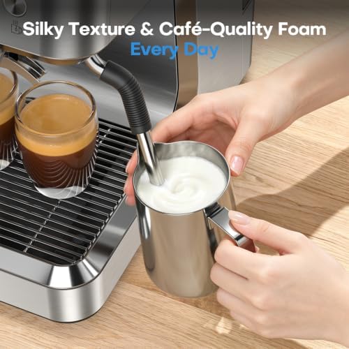 Sorgente Espresso Machine with Grinder, Brushed Stainless Steel