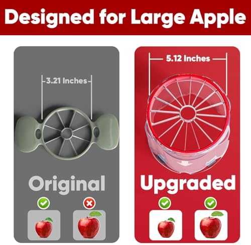 OOKUU 5.12-In Extra Large Apple Slicer Corer, 16-Blade Cutter