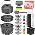 THTYBROS 43-Piece Camping Cookware Set,Large Mess Kit for 6