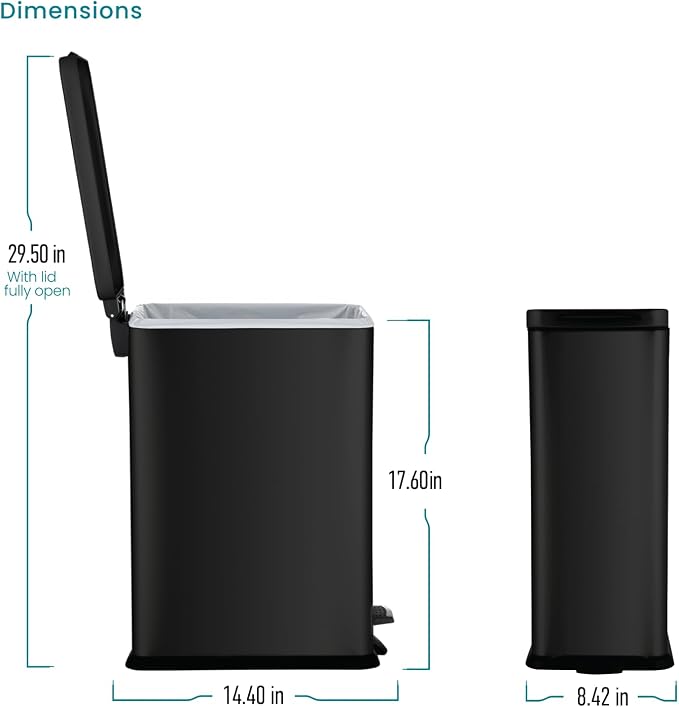 Home Zone Living 4 Gallon Slim Kitchen Trash Can - Image 7