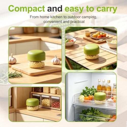 Mini Garlic Chopper and Press with Container