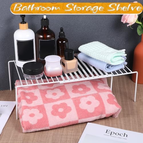 Kitchen Cabinet Expandable Shelf Organizers Set of 2, Adjustable Metal