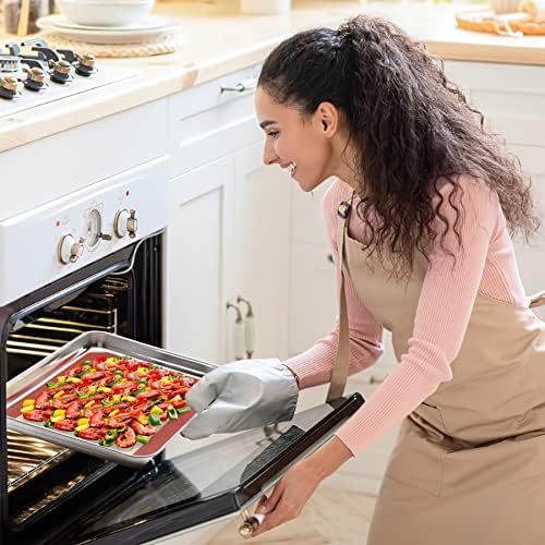 Deedro Stainless Steel Baking Sheet and Silicone Mat Set of 4