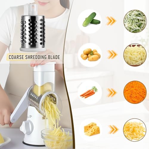 Hand-Crank Rotary Cheese Grater with Handle