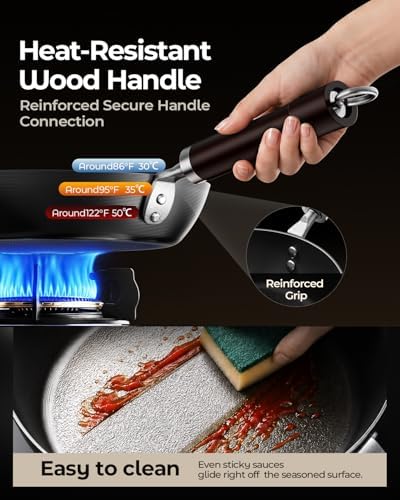 2-Piece Auto-Seasoning Carbon Steel Pan Set 10 & 12 Inch, Deep