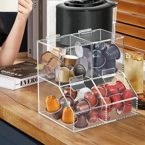 8611 Clear Countertop Storage for Coffee Capsules, Acrylic Holder