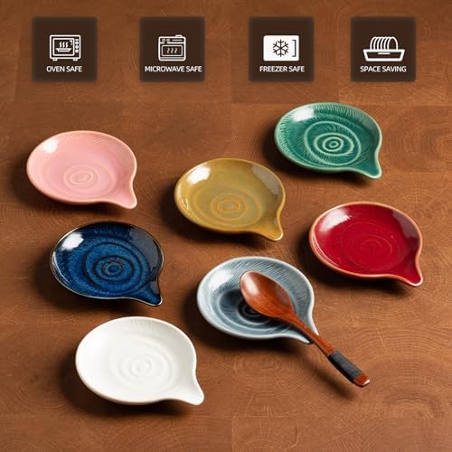 Ceramic Spoon Rest for Stove Top, Utensil Holder, 5 Inches