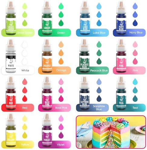 Riccle Food Coloring for Baking - 26 Bright Food Coloring Liquid Set