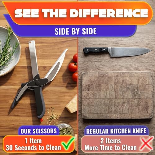 2-in-1 Kitchen Scissors for Food with Safety Lock
