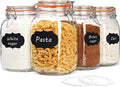 Qianfenie 50 oz Glass Jars with Airtight Lids, Wide Mouth Mason Jars