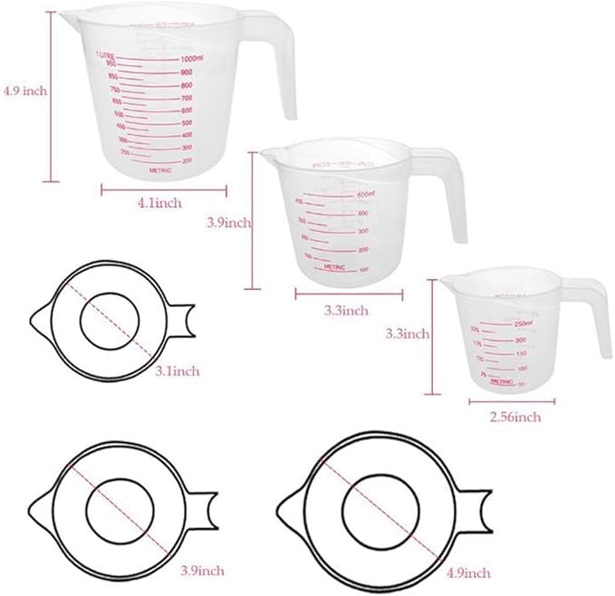 MIZORLIE Plastic Measuring Cup Set - Image 3