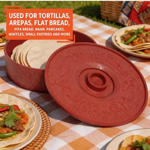 IMUSA 8 Inch Tortilla Warmer Microwave Safe, Terracotta