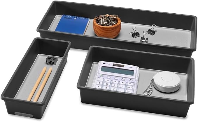 madesmart 3 Bin Drawer Organizer Set, Office & Bathroom, Organizer - Image 6