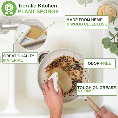 Tieralia Bamboo Dish Brush Gift Set – 5-Piece Kitchen Cleaning Set