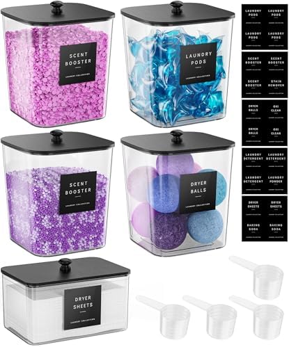 Moforoco 5 Pack Laundry Pods Containers