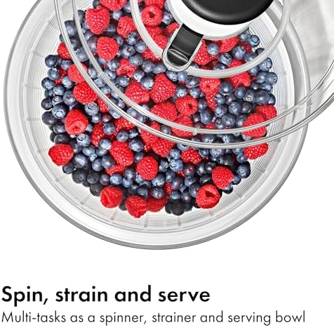 OXO Good Grips 6.22 Qt Salad Spinner, Vegetable Washer with Bowl &