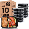 Glotoch Express 10 Pack 32 oz 2-Compartment Meal Prep Containers with