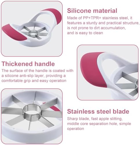 Upgrade 2 pack stainless steel apple slicer cutter slicers and corer