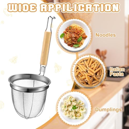 Patelai 8 Pcs Pasta Strainer Basket 5.5"x5.5" Stainless Steel Noodle