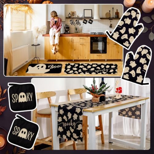 Irenare 25 Pcs Halloween Ghost Kitchen Accessories Decor Set with
