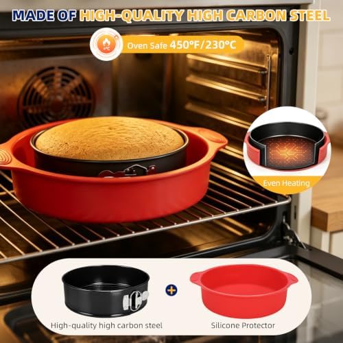 9 Inch Springform Pan Set, Nonstick Cheesecake Pan with Removable