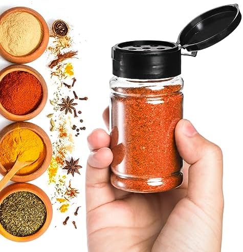 Tosnail 36 Pack 2.7 Oz Small Plastic Spice Bottles with Black Shaker