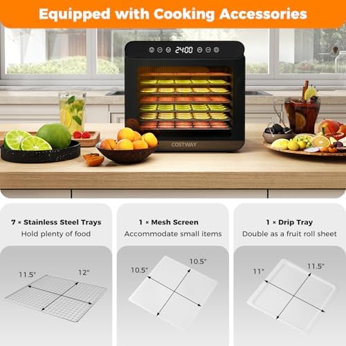 COSTWAY 7-Tray Stainless Steel Food Dehydrator