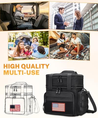 Gafetrey Tactical Lunch Box for Men - Large Lunch Bag Double Deck
