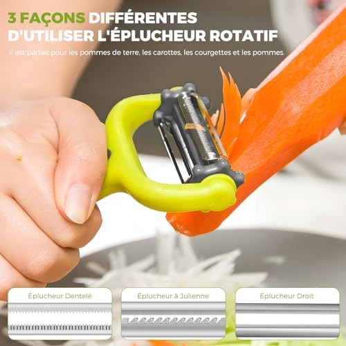 KOOSREEL Multifunctional Peeler Set, 3-in-1 Peeler, Straight Peeler