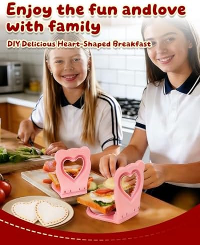 CHICHAUS 3.7-Inch Heart Pink Sandwich Maker