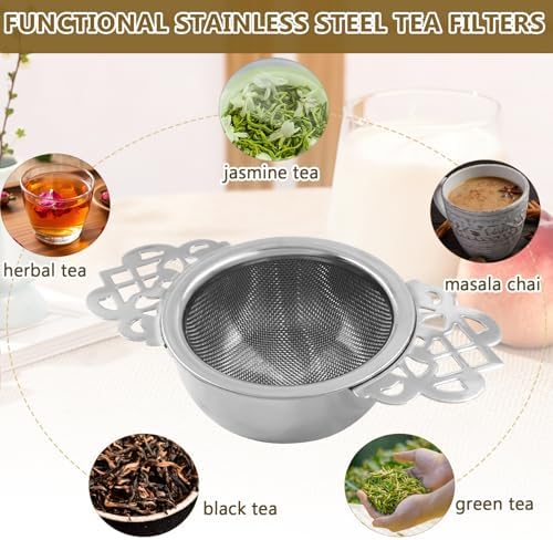 2 Pack Fine Mesh Tea Strainers, Silver Loose Leaf Tea Filter