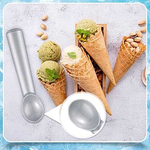 Suclain 3 Pack Ice Cream Scoops 7 Inch Aluminum Scoop Set, Silver