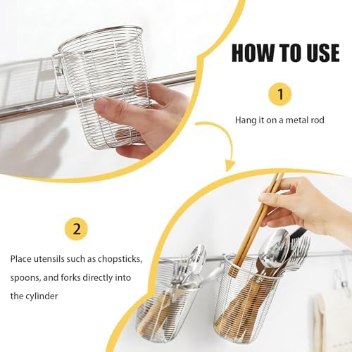2 Pieces Stainless Steel Dishwasher Chopstick Holder, Rust-Resistant