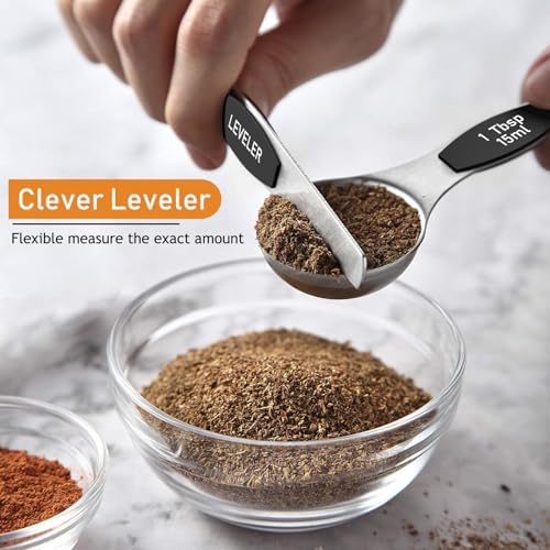 Wildone Magnetic Measuring Spoons Set, Stainless Steel Measuring