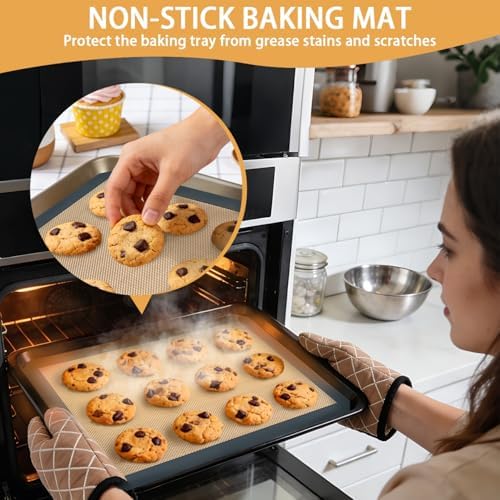 SenseYo 6 Pcs Silicone Baking Mat Non Slip Reusable BPA Free Silicone