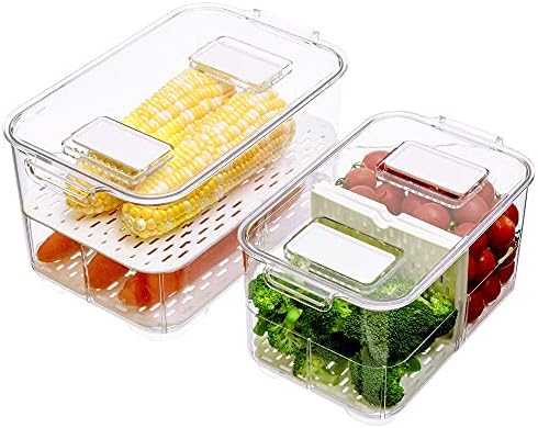 SANNO Vegetable Fruit Storage Containers, Set of 2