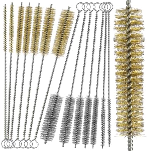 14pcs Brass Wire Brush Stainless Steel Wire Brushes Bottle Brush Set