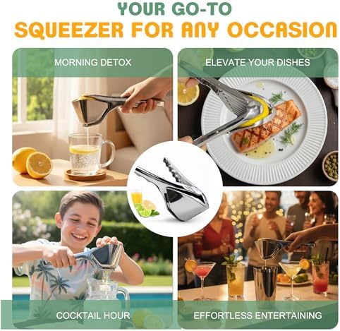 Stainless Steel Lemon Squeezer, Silver Hand Juicer