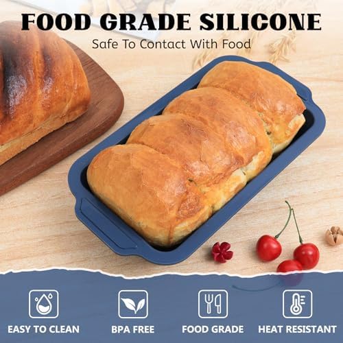 Bread Pan for Homemade Bread: 9.5 x 5 In Silicone Loaf Pan for Baking