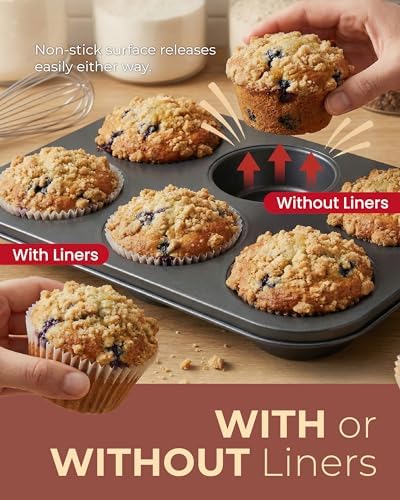 CARTMAN 2-Pack Jumbo Muffin Pan with 150 Liners, 12.6" x 8.3"
