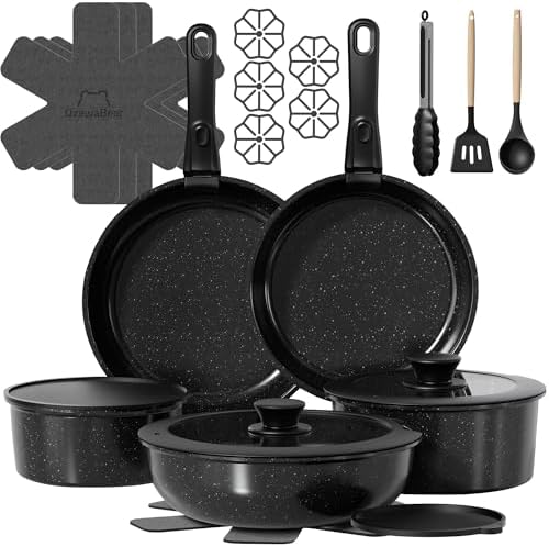 23 Pcs Pots and Pans Set Non Stick, Detachable Handle Cookware