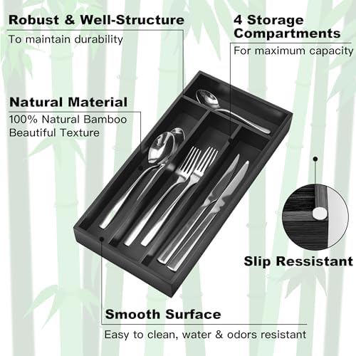 Silverware Organizer Small Bamboo Kitchen Drawer Organizer Utensil