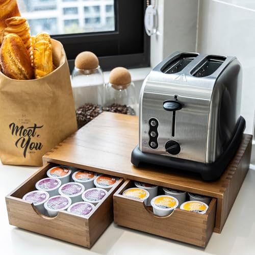 Wooden K Cup Organizer, 30-Pod Capacity