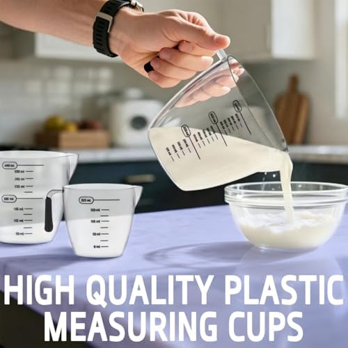 Plastic Measuring Cups Set for Liquids with handles 3 Pcs
