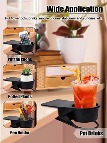 2PCS Clip on Cup Holder for Chair, Kalolary Desk Drink Holder Clamp