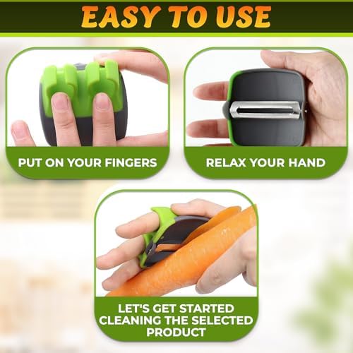 Palm Peeler for Vegetables with Double-Sided Stainless Steel Blades