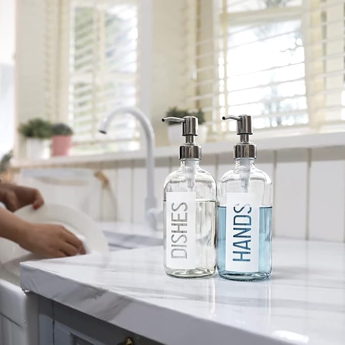 JASAI 2Pack 18OZ Glass Soap Dispenser - Image 5