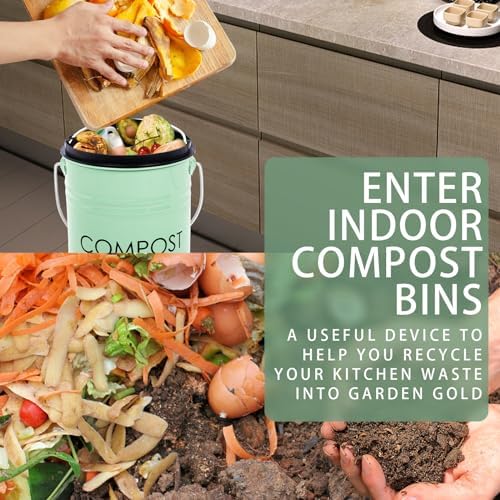 MUMTOP 1.3 Gal Metal Kitchen Countertop Compost Bin